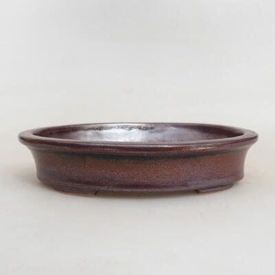 Ceramiczna miska bonsai 13 x 10 x 3 cm, kolor brązowy - 1