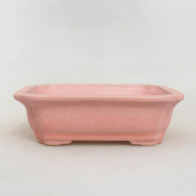 Ceramiczna miska bonsai 13,5 x 10,5 x 4 cm, kolor różowy - 1