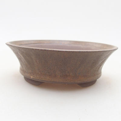 Ceramiczna miska bonsai 11 x 11 x 3,5 cm, kolor brązowy - 1