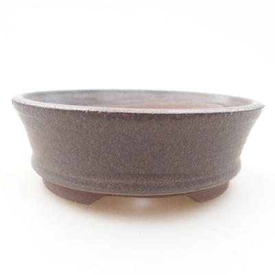 Ceramiczna miska bonsai 10 x 10 x 3 cm, kolor brązowy - 1