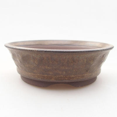 Ceramiczna miska bonsai 10 x 10 x 3 cm, kolor brązowy - 1