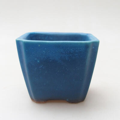 Ceramiczna miska bonsai 6,5 x 6,5 x 5,5 cm, kolor niebieski - 1