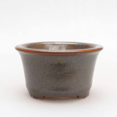 Ceramiczna miska bonsai 9 x 9 x 5 cm, kolor brązowy - 1