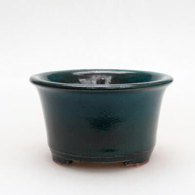 Ceramiczna miska bonsai 9 x 9 x 5 cm, kolor zielono-czarny - 1