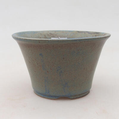 Ceramiczna miska bonsai 11 x 11 x 7 cm, kolor brązowo-niebieski - 1