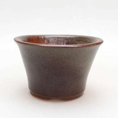 Ceramiczna miska bonsai 10,5 x 10,5 x 6,5 cm, kolor brązowy - 1