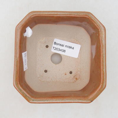 Ceramiczna miska bonsai 10 x 10 x 6,5 cm, kolor szaro-rdzawy - 1