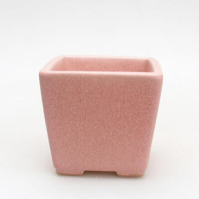 Ceramiczna miska bonsai 7 x 7 x 7 cm, kolor różowy - 1