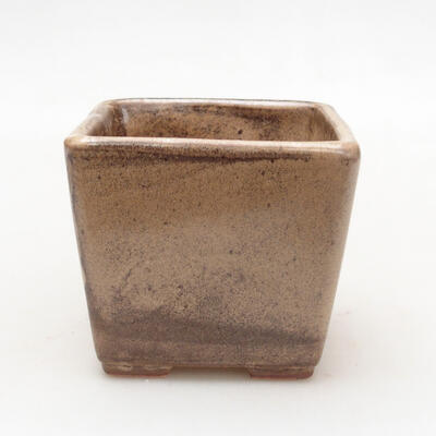 Ceramiczna miska bonsai 7 x 7 x 7 cm, kolor brązowy - 1