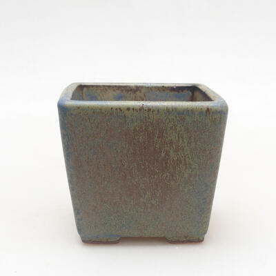 Ceramiczna miska bonsai 7 x 7 x 7 cm, kolor niebiesko-brązowy - 1