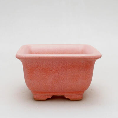 Ceramiczna miska bonsai 10 x 10 x 6 cm, kolor różowy - 1