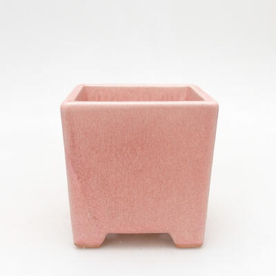 Ceramiczna miska bonsai 8,5 x 8,5 x 8,5 cm, kolor różowy - 1