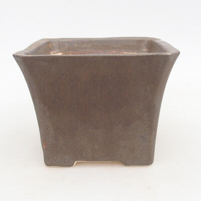 Ceramiczna miska bonsai 14,5 x 14,5 x 11,5 cm, kolor brązowy - 1