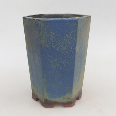 Ceramiczna miska bonsai 13 x 11 x 17 cm, kolor brązowo-niebieski - 1