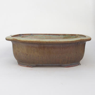 Ceramiczna miska bonsai 30 x 25 x 5,9 cm, kolor brązowo-zielony - 2. jakość - 1