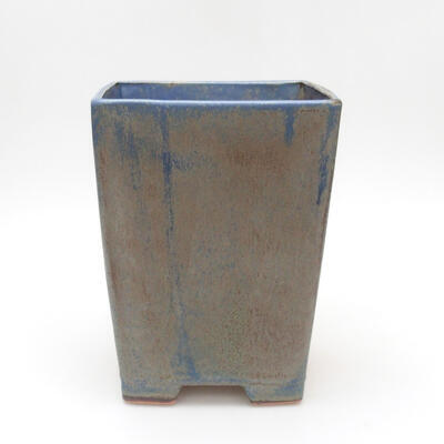 Ceramiczna miska bonsai 14,5 x 14,5 x 19,5 cm, kolor niebiesko-brązowy - 1