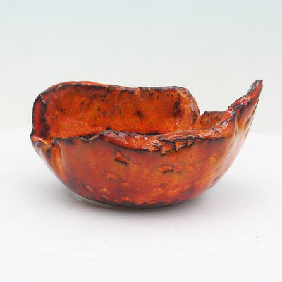 Ceramiczna skorupa 9 x 8 x 5 cm, kolor pomarańczowy - 1