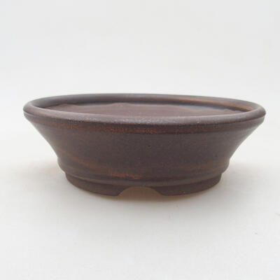 Ceramiczna miska bonsai 14,5 x 14,5 x 4,5 cm, kolor brązowy - 1