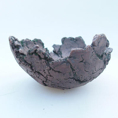 Ceramiczna skorupa 8 x 8 x 5,5 cm, kolor brązowo-zielony - 1