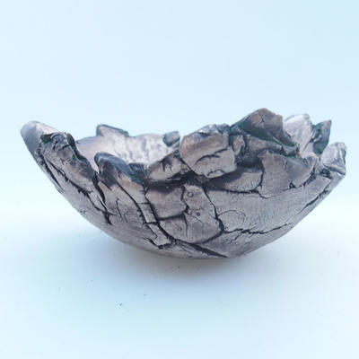 Ceramiczna skorupa 10 x 10 x 4,5 cm, kolor brązowo-zielony - 1
