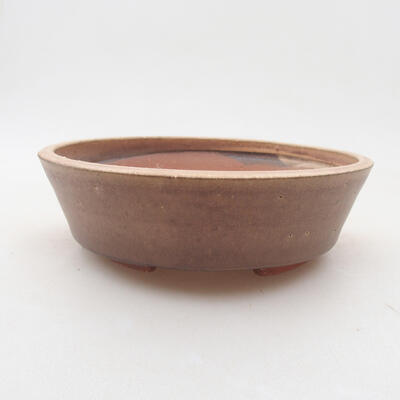 Ceramiczna miska bonsai 13,5 x 13,5 x 4,5 cm, kolor brązowy - 1