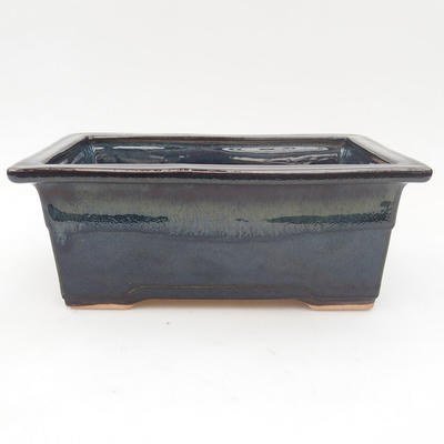 Ceramiczna miska bonsai 19 x 13,5 x 6 cm, kolor czarno-niebieski - 1