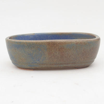 Ceramiczna miska bonsai 13 x 8,5 x 4 cm, kolor brązowo-niebieski - 1