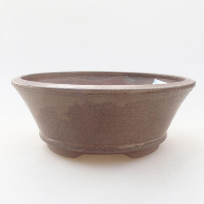 Ceramiczna miska bonsai 13 x 13 x 5 cm, kolor brązowy - 1