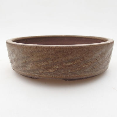 Ceramiczna miska bonsai 15,5 x 15,5 x 4,5 cm, kolor brązowy - 1