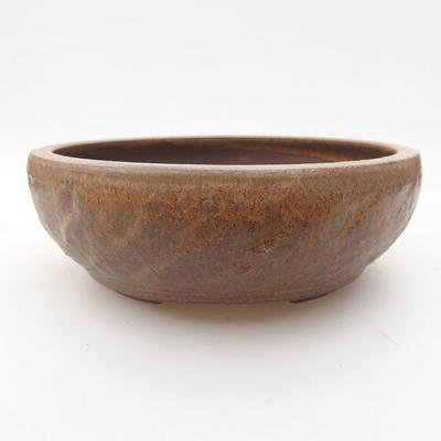 Ceramiczna miska bonsai 15 x 15 x 5 cm, kolor brązowy - 1