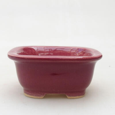 Ceramiczna miska bonsai 8,5 x 7,5 x 4 cm, kolor różowy - 1