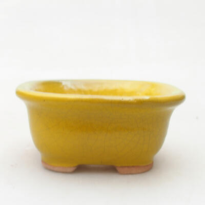 Ceramiczna miska bonsai 8,5 x 7,5 x 4 cm, kolor żółty - 1