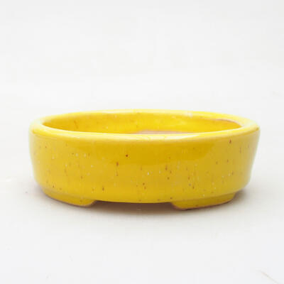 Ceramiczna miska bonsai 9 x 8,5 x 2,5 cm, kolor żółty - 1