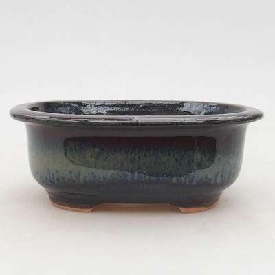 Ceramiczna miska bonsai 15,5 x 13 x 5,5 cm, kolor brązowo-niebieski - 1