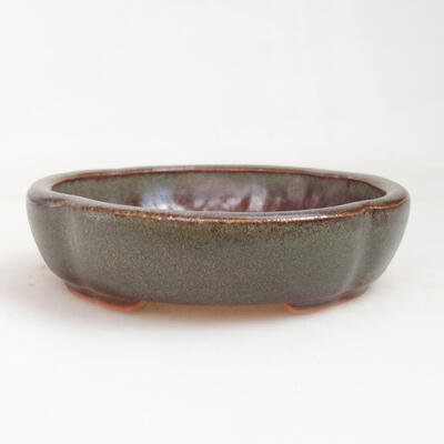 Ceramiczna miska bonsai 10,5 x 10,5 x 2,5 cm, kolor brązowy - 1