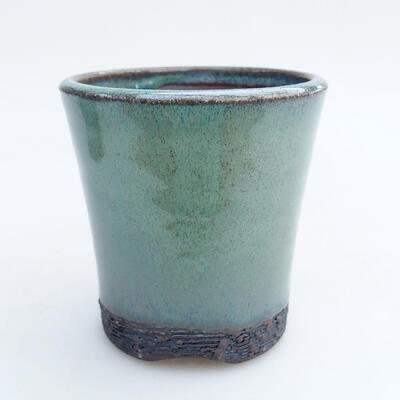 Ceramiczna miska bonsai 7 x 7 x 7,5 cm, kolor zielony - 1