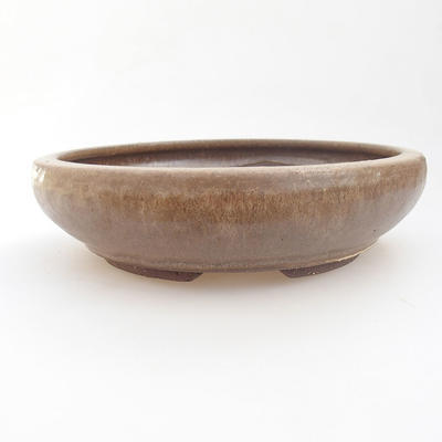Ceramiczna miska bonsai - 21 x 21 x 5,5 cm, kolor brązowy - 1