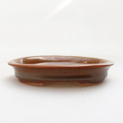 Ceramiczna miska bonsai 12,5 x 10,5 x 2 cm, kolor brązowy - 1