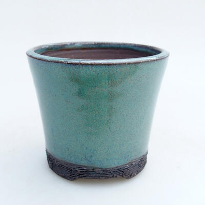 Ceramiczna miska bonsai 8 x 8 x 7,5 cm, kolor zielony - 1