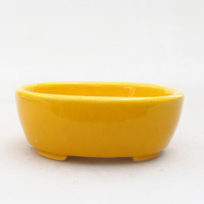 Ceramiczna miska bonsai 9,5 x 8 x 3,5 cm, kolor żółty - 1