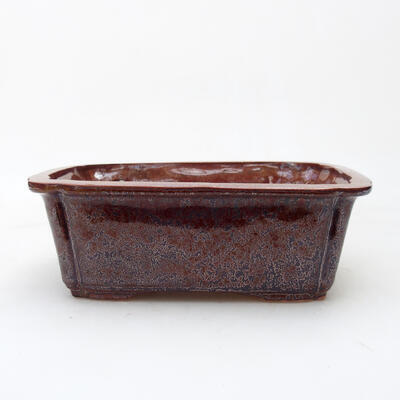Ceramiczna miska bonsai 17 x 12,5 x 6 cm, kolor brązowy - 1