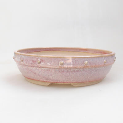 Ceramiczna miska bonsai 23,5 x 23,5 x 6,5 cm, kolor różowy - 1