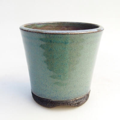 Ceramiczna miska bonsai 8 x 8 x 7,5 cm, kolor zielony - 1