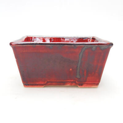 Ceramiczna miska bonsai 12 x 9,5 x 6 cm, kolor czerwony - 1