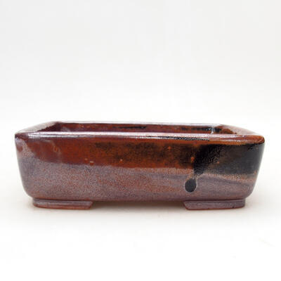 Ceramiczna miska bonsai 15 x 12 x 4,5 cm, kolor brązowo-czarny - 1