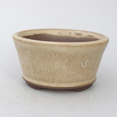 Ceramiczna miska bonsai 8,5 x 8,5 x 4 cm, kolor beżowy - 1