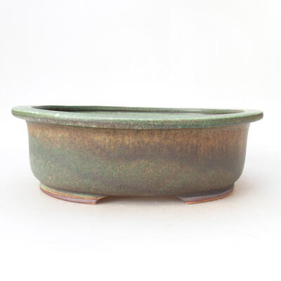 Ceramiczna miska bonsai 25 x 21,5 x 8 cm, kolor zielono-brązowy - 1