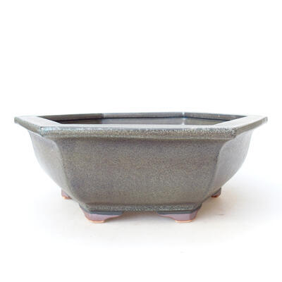 Ceramiczna miska bonsai 27,5 x 24,5 x 9 cm, kolor metaliczny - 1