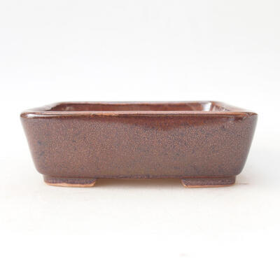 Ceramiczna miska bonsai 12 x 10 x 4 cm, kolor brązowy - 1