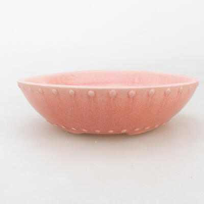 Ceramiczna miska bonsai 17,5 x 17,5 x 5 cm, kolor różowy - 1